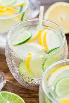 Cold fresh lemonade Stock Photos