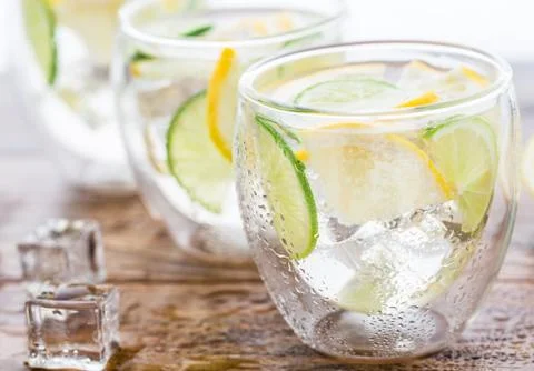 Cold fresh lemonade Stock Photos