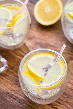 Cold fresh lemonade Stock Photos