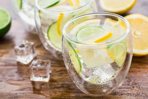 Cold fresh lemonade Stock Photos