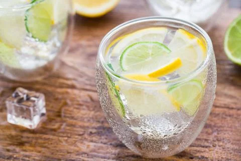 Cold fresh lemonade Stock Photos