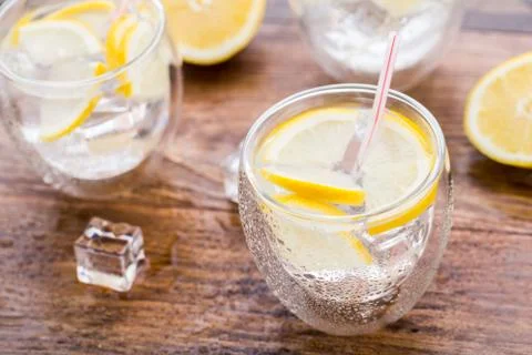 Cold fresh lemonade Stock Photos