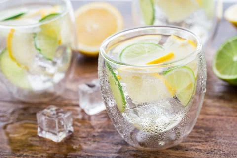 Cold fresh lemonade Stock Photos