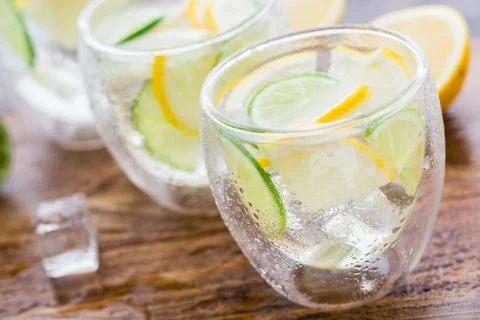 Cold fresh lemonade Stock Photos