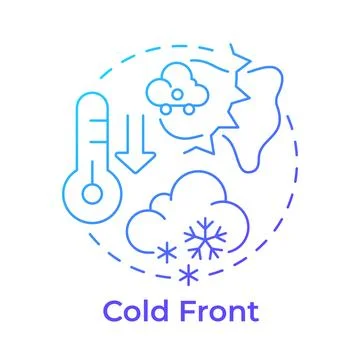 Cold front blue gradient concept icon Stock Illustration
