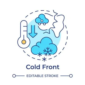 Cold front multi color concept icon Stock Illustration