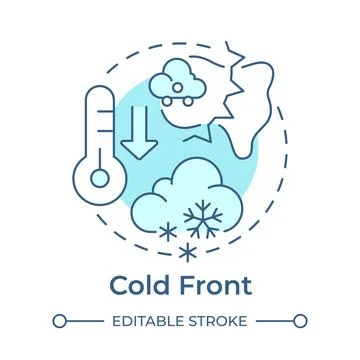 Cold front soft blue concept icon Stock Illustration
