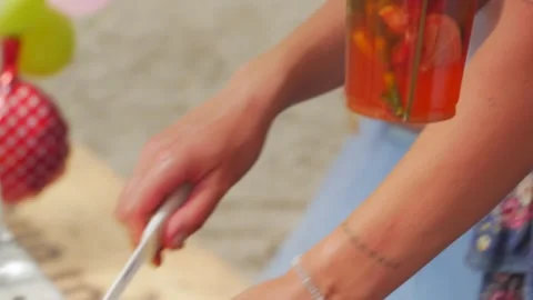 Cold Fruit Cocktail Stock Footage 156699287