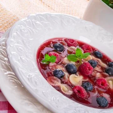 Cold fruit soup Foto stock