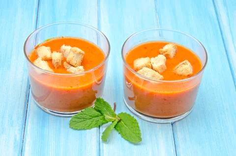 Cold gazpacho soup Foto stock