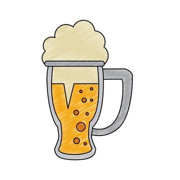 Cold glass beer scribble Stock Illustration