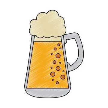 Cold glass beer scribble Stock Illustration