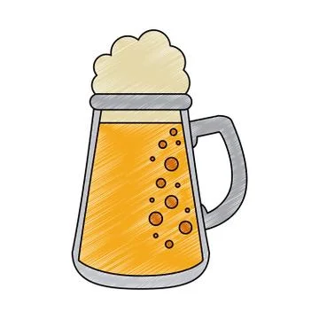 Cold glass beer scribble Stock Illustration