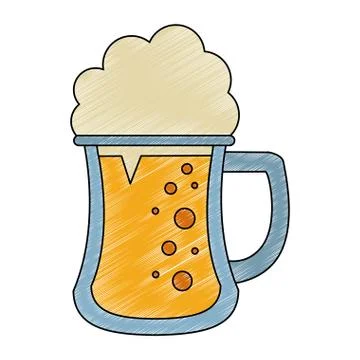 Cold glass beer scribble Stock Illustration