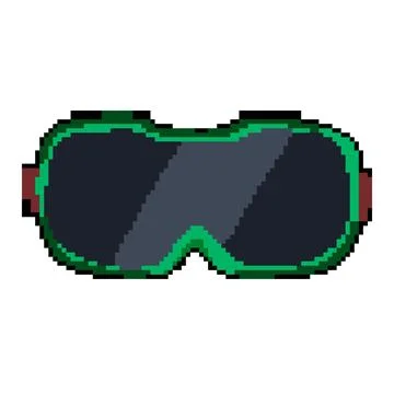 Cold googles ski pixel art vector illustration Illustration