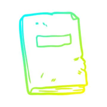Cold gradient line drawing battered old notebook Stock Illustration