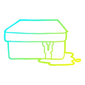 Cold gradient line drawing cartoon box with slime Stock-Illustration