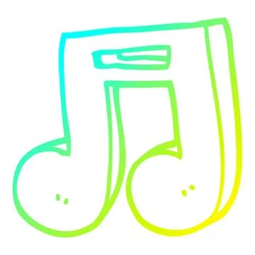 Cold gradient line drawing cartoon musical notes イラスト素材