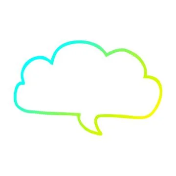Cold gradient line drawing cartoon cloud speech bubble 스톡 일러스트