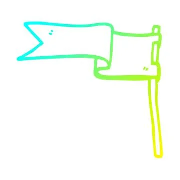 Cold gradient line drawing cartoon flag Ilustração Stock