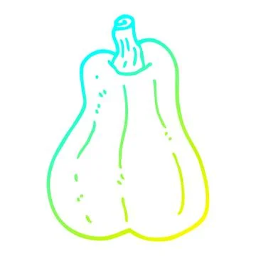 Cold gradient line drawing cartoon butternut squash Stock-Illustration