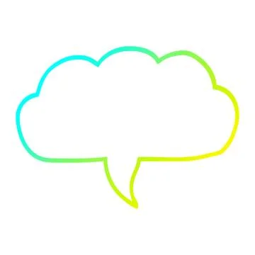 Cold gradient line drawing cartoon cloud speech bubble Stock Illustration
