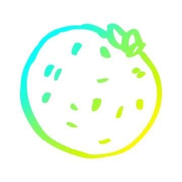 Cold gradient line drawing cartoon grapefruit Illustrazione stock