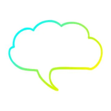 Cold gradient line drawing cartoon expression bubble Stock Illustration