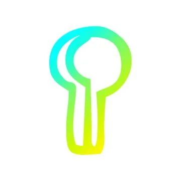 Cold gradient line drawing cartoon key hole Stock Illustration