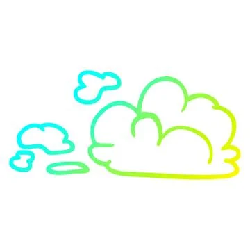 Cold gradient line drawing cartoon fluffy white clouds 스톡 일러스트