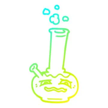 Cold gradient line drawing cartoon bong 库存插图