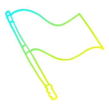 Cold gradient line drawing cartoon flag Ilustração Stock