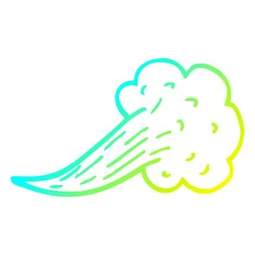 Cold gradient line drawing cartoon expression bubble Illustrazione stock