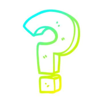 Cold gradient line drawing cartoon question mark 스톡 일러스트