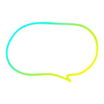 Cold gradient line drawing cartoon expression bubble Illustrazione stock