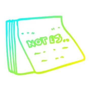 Cold gradient line drawing cartoon note pad Illustrazione stock