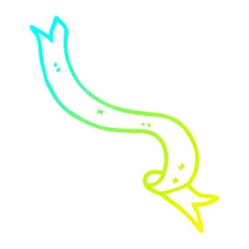 Cold gradient line drawing cartoon banner blowing in wind Stock Illustration
