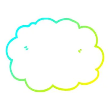 Cold gradient line drawing cartoon cloud 스톡 일러스트