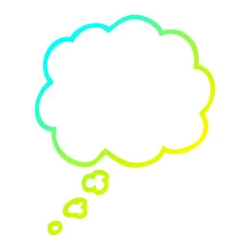 Cold gradient line drawing cartoon expression bubble Illustrazione stock