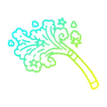 Cold gradient line drawing cartoon magic trick Ilustração Stock