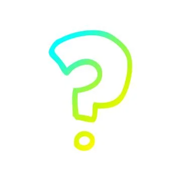 Cold gradient line drawing cartoon question mark 스톡 일러스트