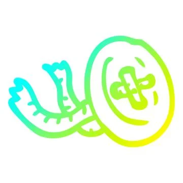 Cold gradient line drawing cartoon button Illustrazione stock