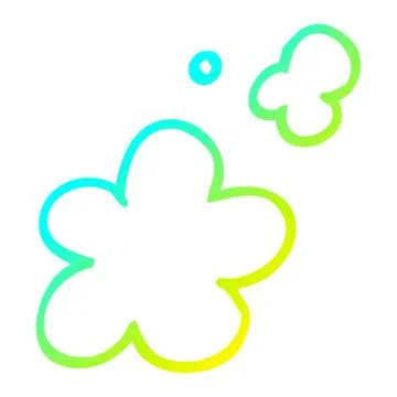 Cold gradient line drawing cartoon smoke clouds 스톡 일러스트