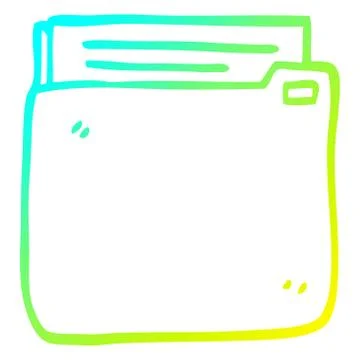 Cold gradient line drawing cartoon business documents Stock Illustration