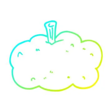 Cold gradient line drawing cartoon pumpkin Illustrazione stock