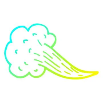 Cold gradient line drawing cartoon expression bubble Stock Illustration