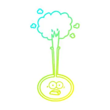 Cold gradient line drawing cartoon science accident イラスト素材