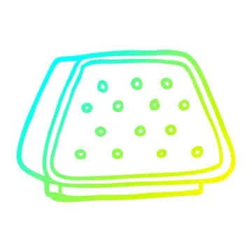 Cold gradient line drawing cartoon desktop intercom Stock Illustration