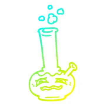 Cold gradient line drawing cartoon bong 库存插图