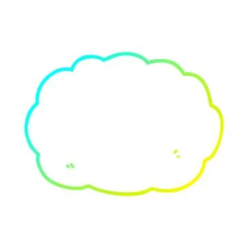 Cold gradient line drawing cartoon cloud 스톡 일러스트
